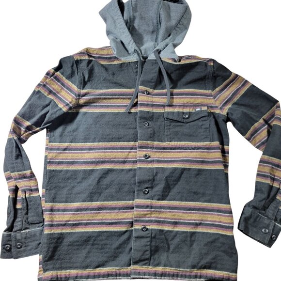 Vans Other - Vans Flannel Shirt Jacket Mens Medium Striped Button Up Long Sleeve Colorful